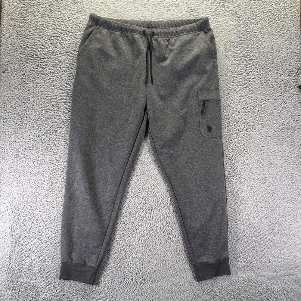U.S. Polo Assn. Pant Men XL Gray Polyester Jogger Tapered Activewear Performance